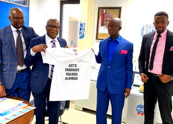 Malaria Eradication: Ned Nwoko visits United Nation’s Resident Coordinator, Edward kallon (photos)
