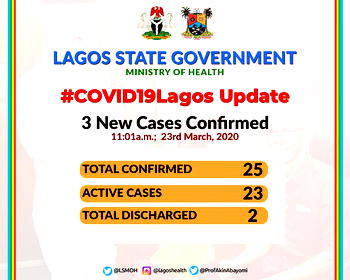 3 new COVID-19 cases confirmed in Lagos