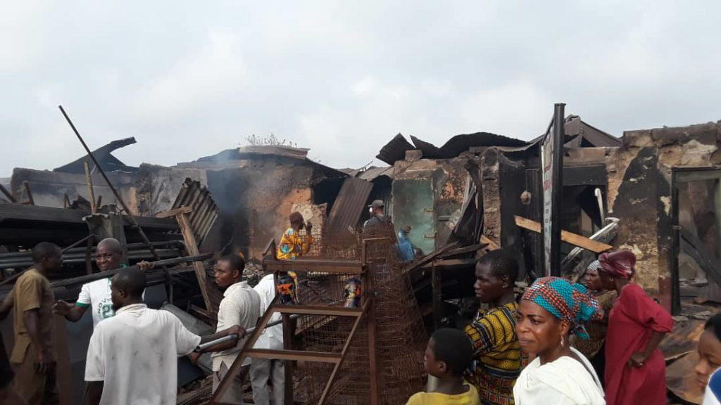 UPDATED: Fire razes nine shops, destroys goods in Osogbo - Vanguard News