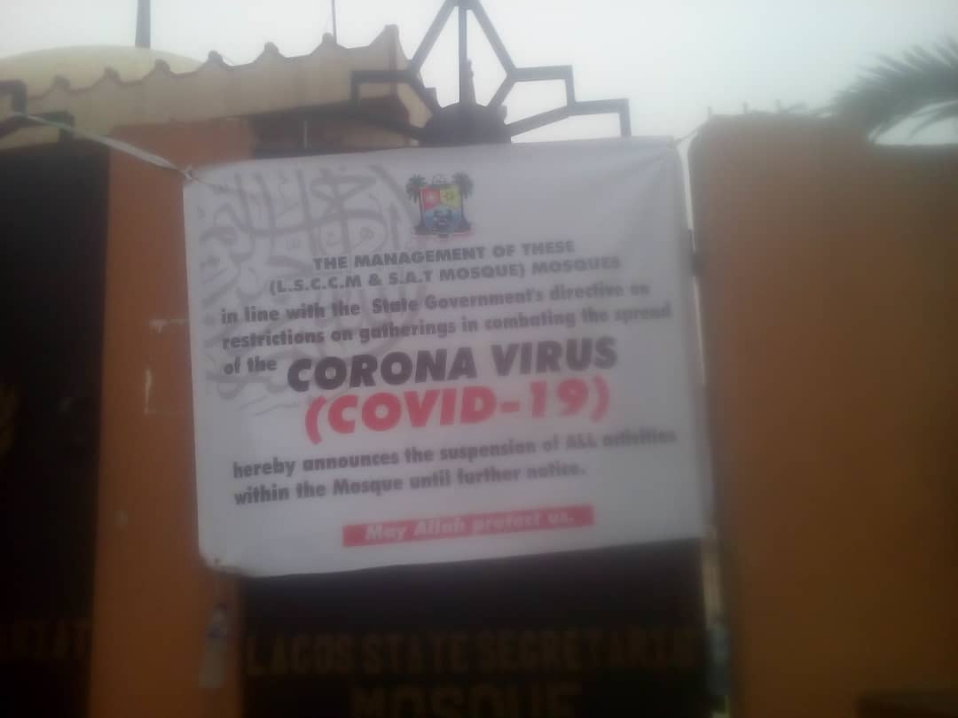 COVID-19: Lagos Mosques deserted as worshippers comply with ban on religious gatherings