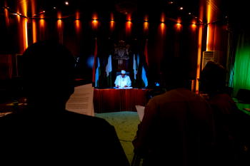 Behind the Scene photos of president Buhari’s nationwide broadcast