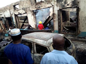 PHOTOS: Aftermath of Dugbe Alawo Market fire in Ibadan