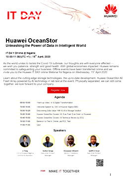 IT Day Online @ Nigeria: Huawei OceanStor Unleashing the Power of Data in Intelligent World