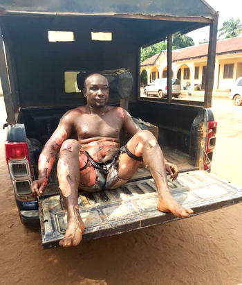 GRAPHIC: Man stabs own mother, sets self on fire in Imo