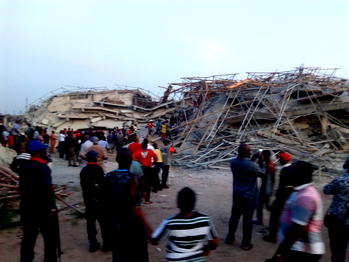 PHOTO: 40 trapped in collapsed 8-storey building in Imo