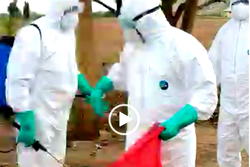 VIDEO: NCDC personnel fumigate Gudu cemetery after Kyari’s burial