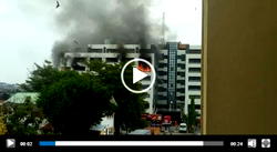 Video: Firefighters at scene of Nigeria’s Treasury House fire