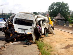 One dies, others injure as tanker rams into commercial bus, car on Otedola Bridge in Lagos
