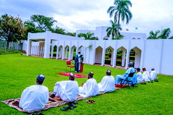 Eid-el-Fitr: Buhari, family members observe Eid prayers at home