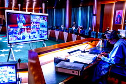 PHOTOS: Buhari presides over virtual FEC meeting, appoints Gambari as new CoS
