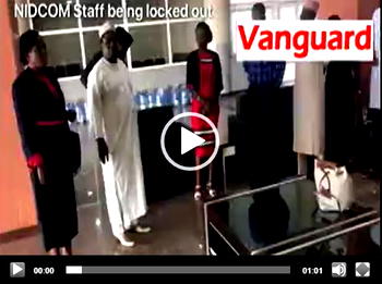 VIDEO: NIDCOM staff after being locked out of NCC office