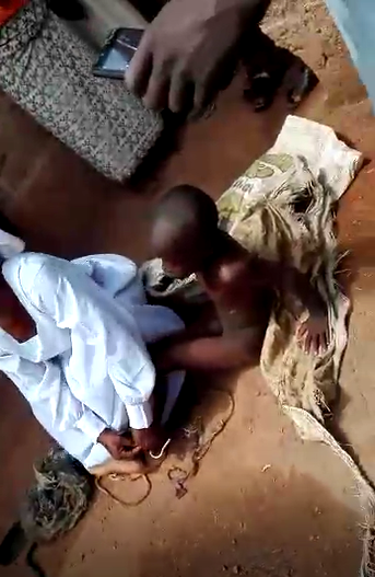 GRAPHIC VIDEO: Mother ties son in sack for four days for possessing evil spirit in Osun