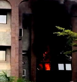 Breaking: Fire guts NIPOST headquarters Abuja