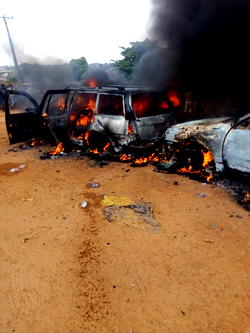 [Updated] Video: One reportedly killed as fire razes Moniya motor park