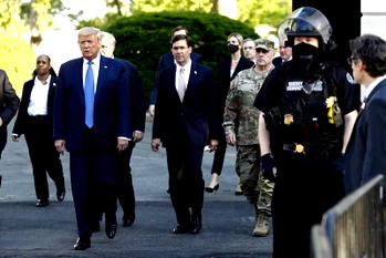 Esper breaks with Trump, opposes using military for protests