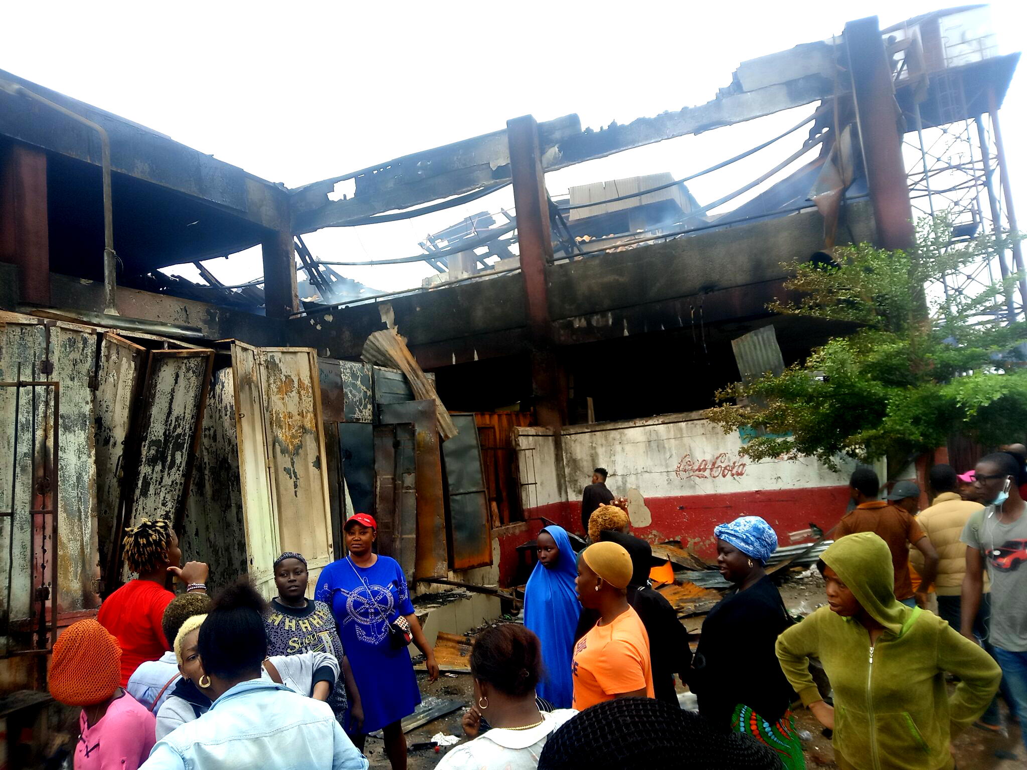 PHOTOS: Early morning inferno razes Oba market in Benin