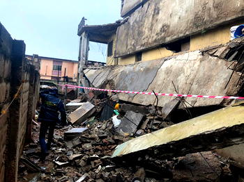 Two-storey building collapses in Lagos
