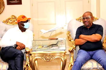 Breaking: Wike meets with Obaseki in Rivers as defection rumour thickens