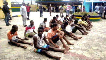 Police parade 17 suspects, recover arms in Bayelsa