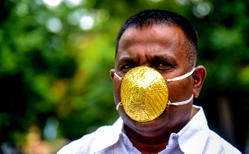 Indian man wears ‘$4,000’ gold face mask to ward off coronavirus
