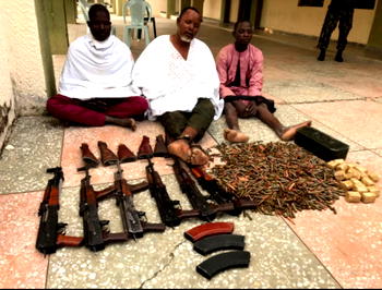 Army arrest 3 Niger Republic Nationals/Arms Suppliers with 6 AK 47 rifles