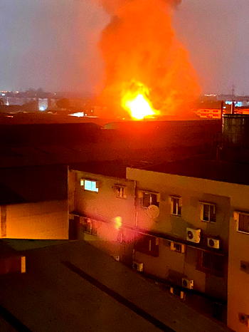 Video/photos: Fire guts Guinness warehouse in Lagos