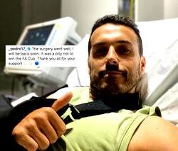Pedro bids early farewell to Chelsea after surgery