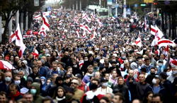 100,000 march in Belarus capital on 50th day of protests