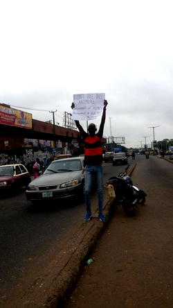 Man goes solo, protests increase in fuel, electricity tariffs in Ibadan