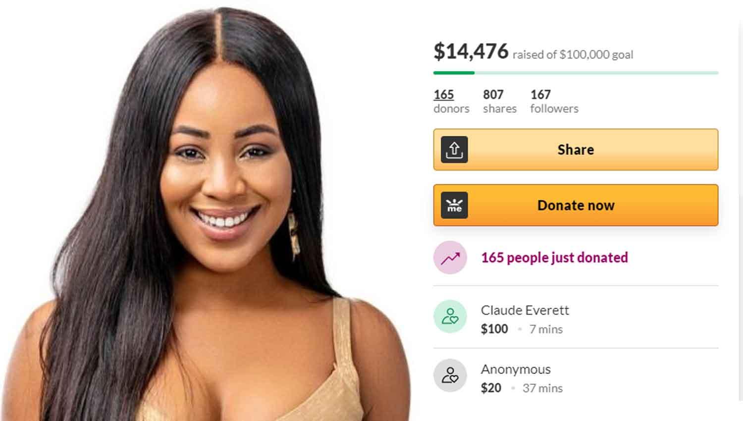 naija Nigerians Blast Erica Fans For Opening Gofundme Account Donating Over 14k To Her After Disqualification