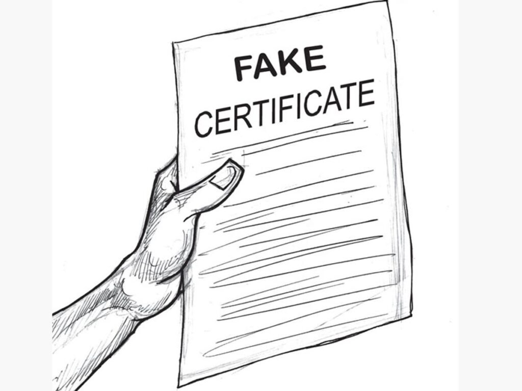 fake certificate