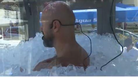 Watch: Man spends over 2 hours in ice for Guinness record