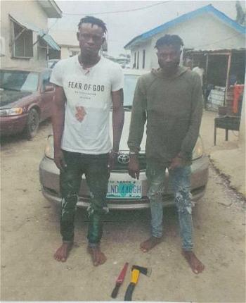 [ICYMI] Police arrest two suspected members of robbery gang that specialize in snatching vehicles from Uber drivers in Lagos