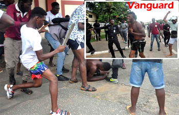 PHOTOS: ENDSARS protest turned violent in Alausa as protesters fend off hoodlums