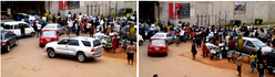 PHOTOS: Awkuzu SARS under lock as protesters paralyse Awka