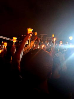 #EndSARS: Instrumental performance during candle night for fallen heroes of police brutality (VIDEO)