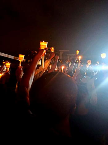 #EndSARS: Instrumental performance during candle night for fallen heroes of police brutality (VIDEO)