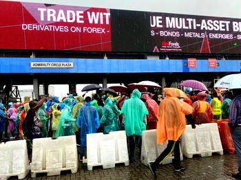 PHOTOS: Under the sun and in the rain: Protesters occupy Lekki Tollgate 3 days running