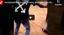 #EndSARS protesters vandalise Police post in Ivory, Ogun (VIDEO)