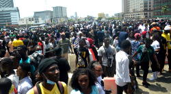 VIDEO: Moment #EndSARS protesters sang African China’s ‘Mr President’ at Lagos Secretariat