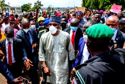 Kwara gov, AbdulRazaq, walks with ENDSARS protesters, urges calm