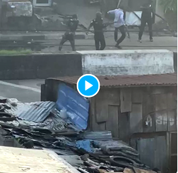 HAPPENING NOW: Uniformed men shoot at protesters in Yaba