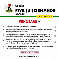 Breaking: Presidential panel on ENDSARS okays protesters demand