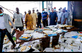 #EndSARS: Lagos Speaker, members visit facilities destroyed by hoodlums