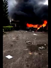 VIDEO: Hoodlums set Sen Ndoma Egba’s house in flames after looting