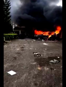 VIDEO: Hoodlums set Sen Ndoma Egba’s house in flames after looting