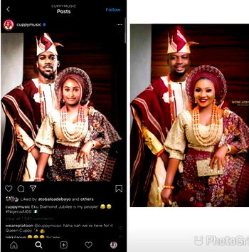 DJ Cuppy, Anthony Joshua wedding photoshop: Real bride reacts