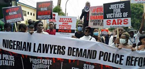 #EndSARS: Law students protest alleged rape of colleague, ask IGP to resign