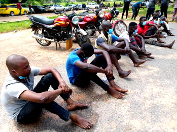 VIDEO: Police parade suspected hoodlums involved in looting in Oyo