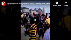 VIDEO: Tension mounts in Apapa as mob attacks Presidential Task Team